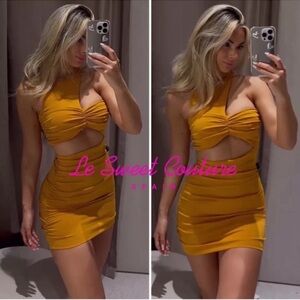 Zara Mustard Mini Dress